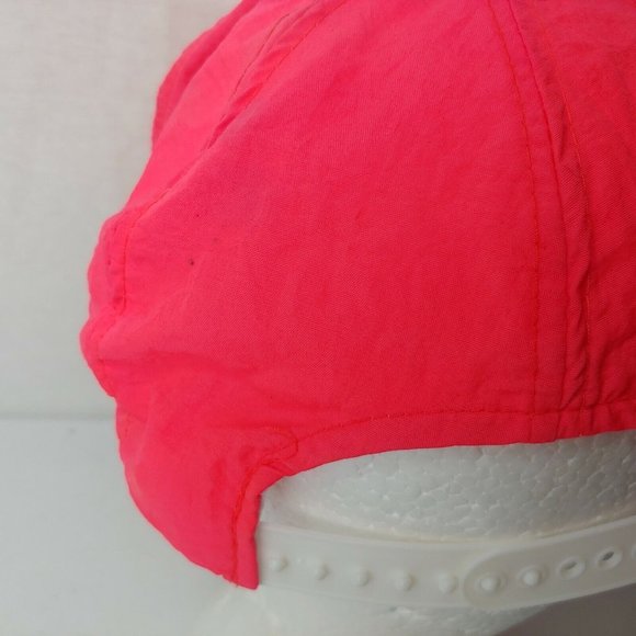 Vintage Cedar Point Pink Neon Nylon Cap Embroidered Retro Has Marks Snap Back - Picture 8 of 12